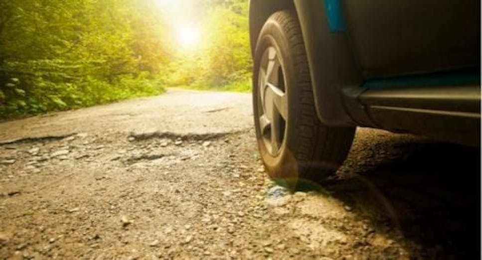 Pothole on road