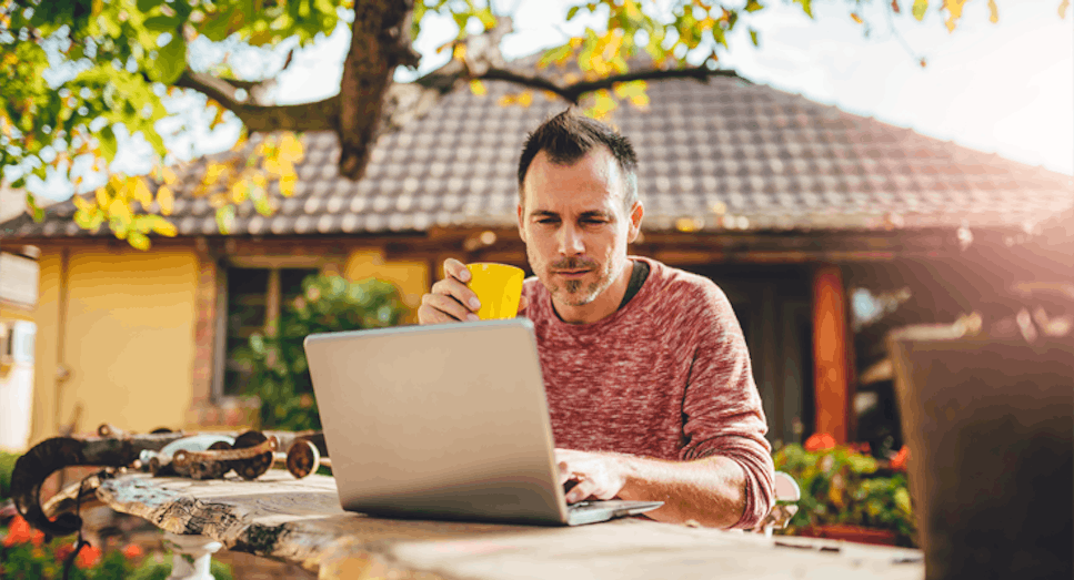 Man using laptop
