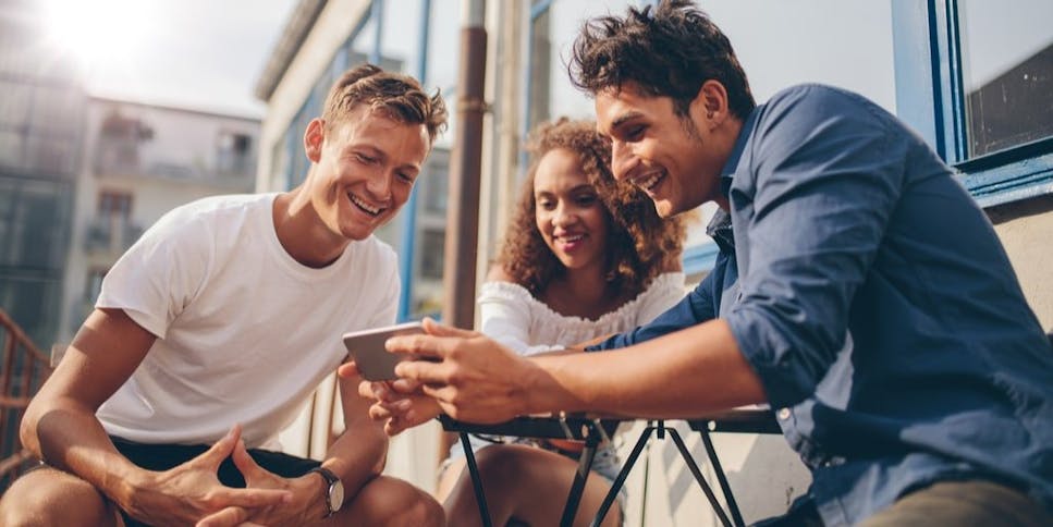 Friends chatting