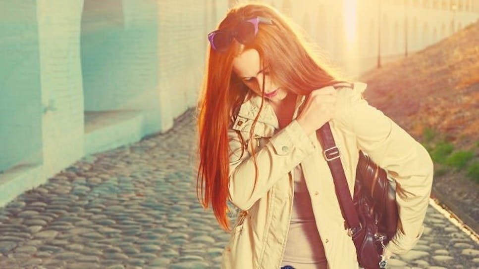 Woman with a handbag