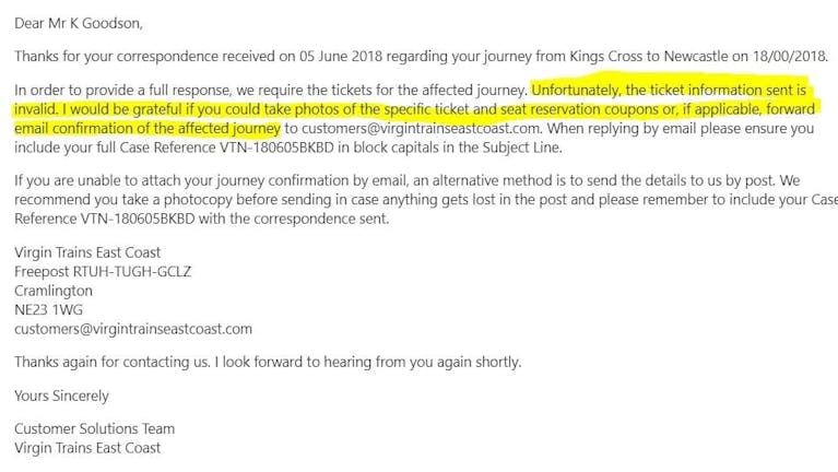 Virgin Trains East Coast email