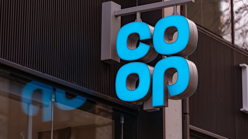 Illuminated Co-op storefront sign