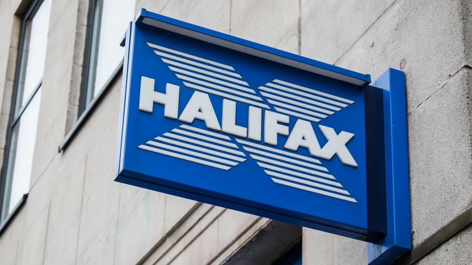 A Halifax bank branch sign.