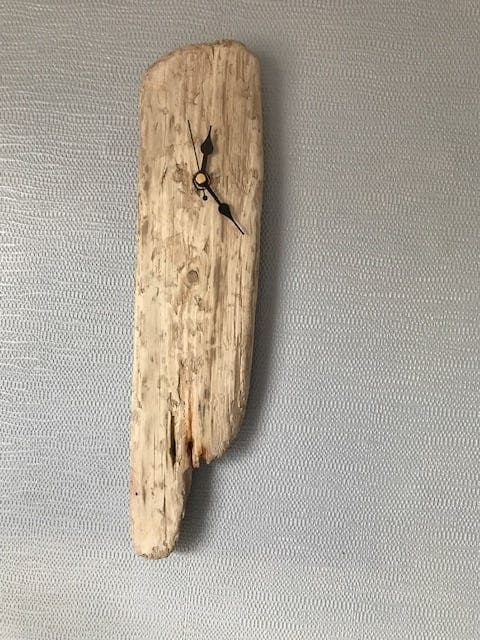 Clock made from driftwood