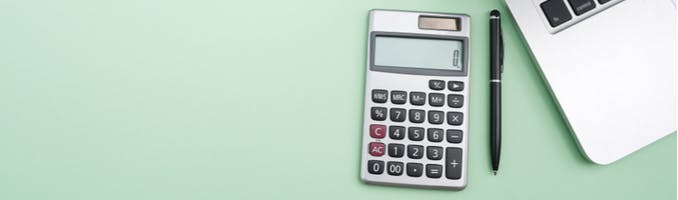 A decorative photo showing a calculator