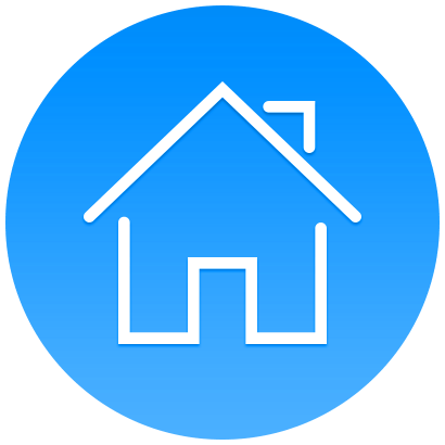 Illustration of a house in a blue circle