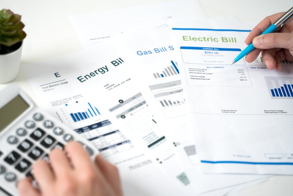 Energy bill. Gas bill. Electric bill.