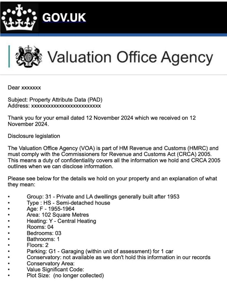 An example of your property attribute details