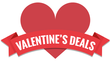 An image of a love heart with the words "Valentine's Deals" written across it.