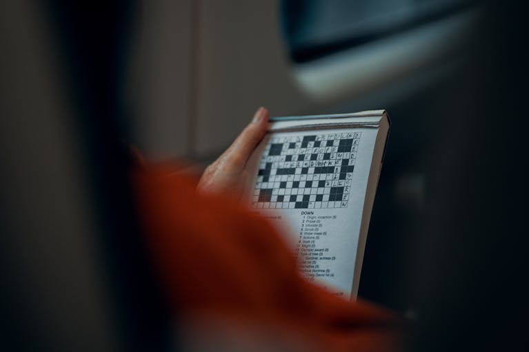 Person completing crossword