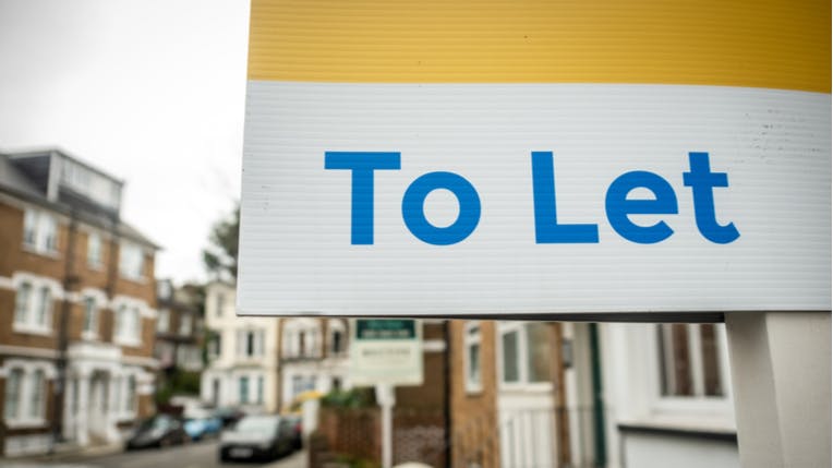 'To let' sign.