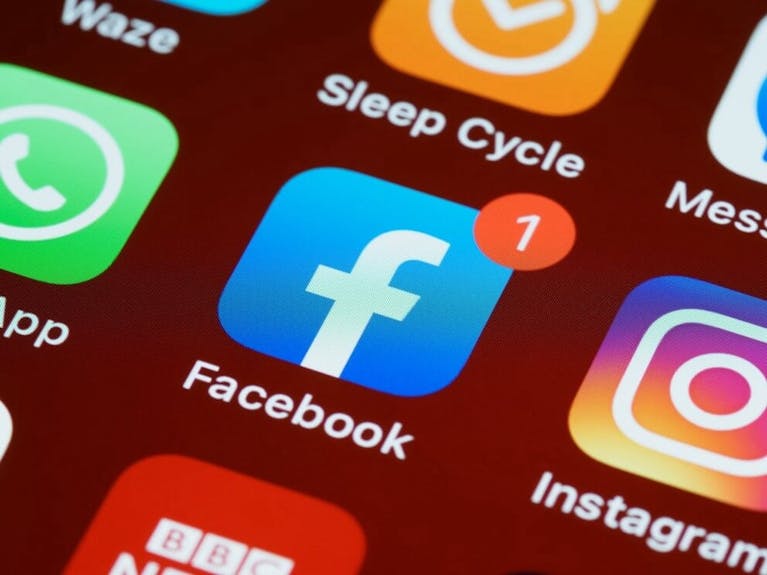Facebook icon on phone