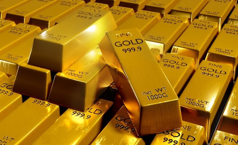 Stacks of gold bars