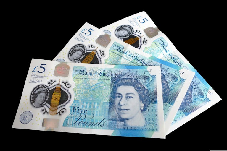 £5 notes from Bank of England