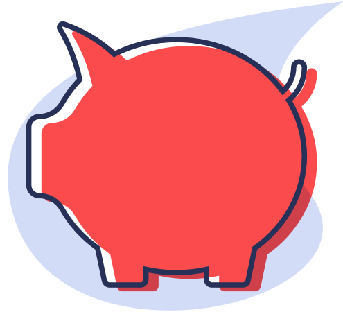 Illustration of a red piggy bank