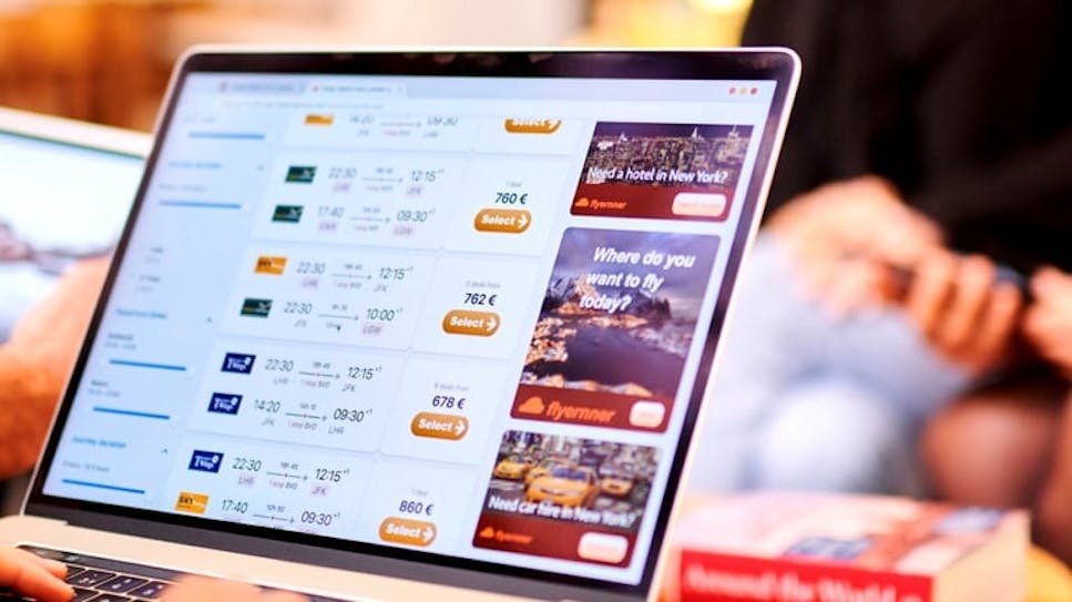 Screengrab of flight comparison site, reading: