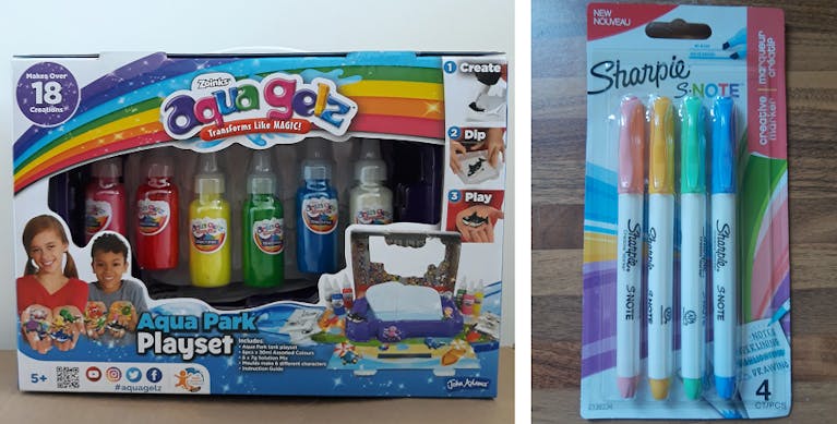 A tube of face sun scream and a box containing hair straighteners