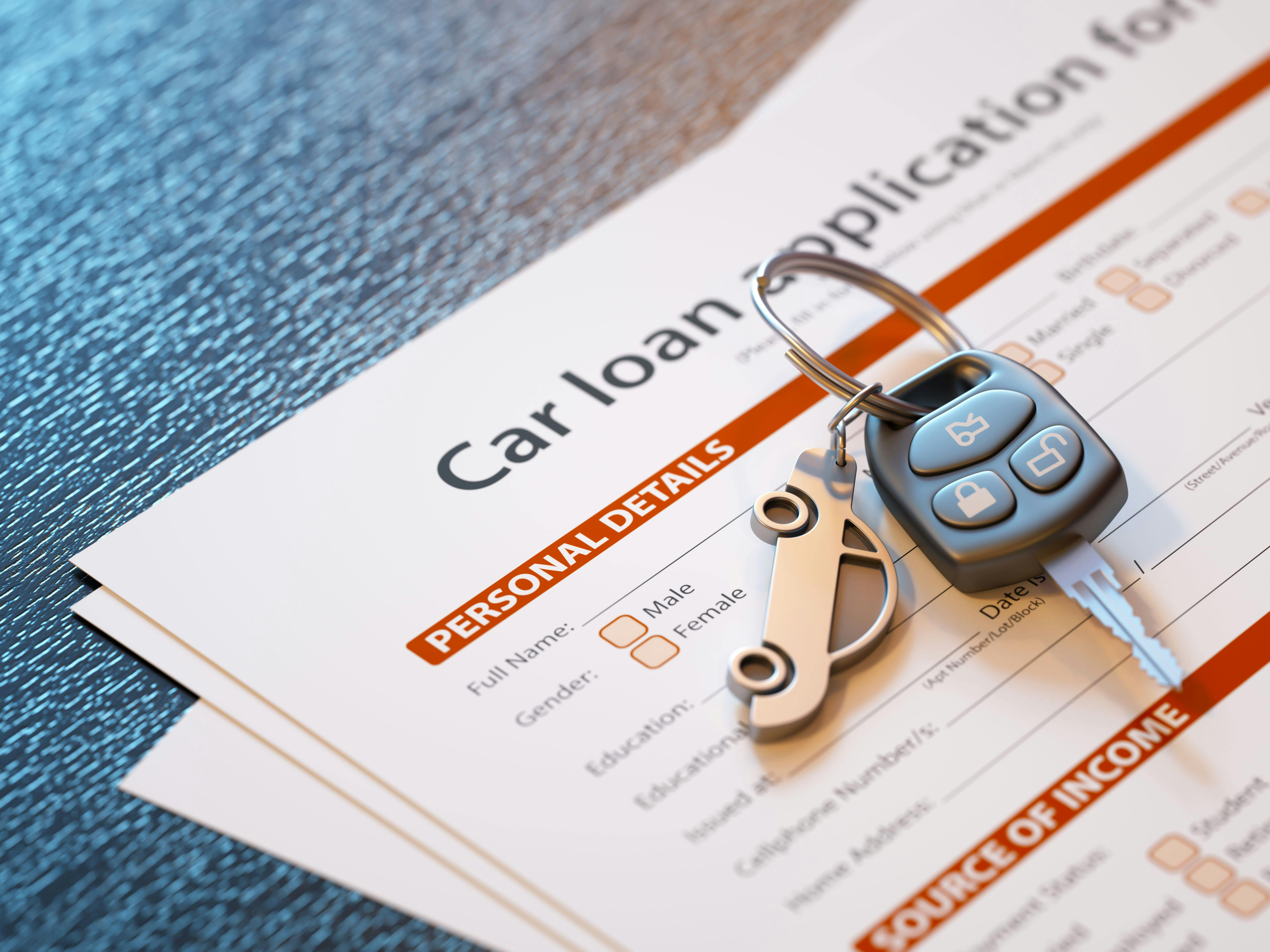 Car loan application form. Personal details. Source of income.