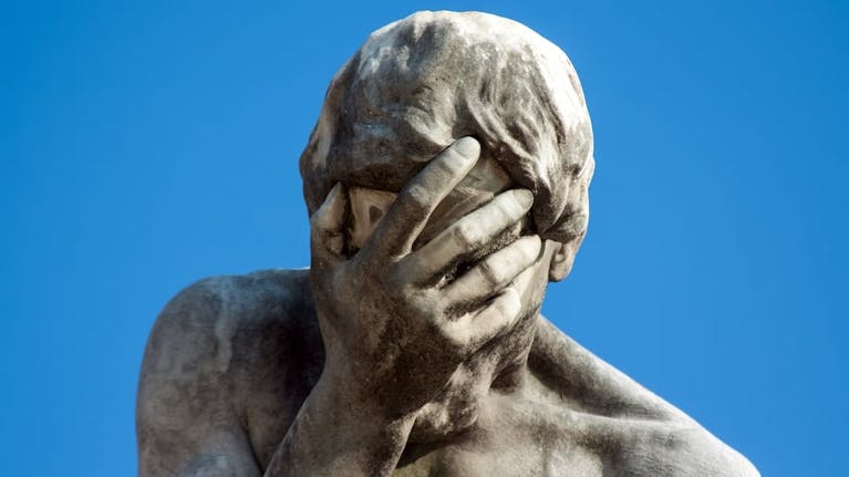 Facepalm statue