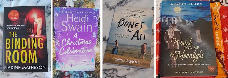 Four books and a Lindor chocolate orange bar