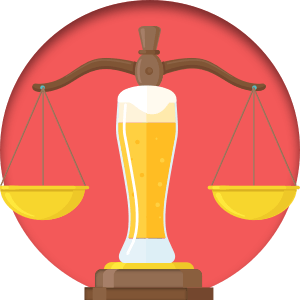 Illustration of a scale balancing on a beer